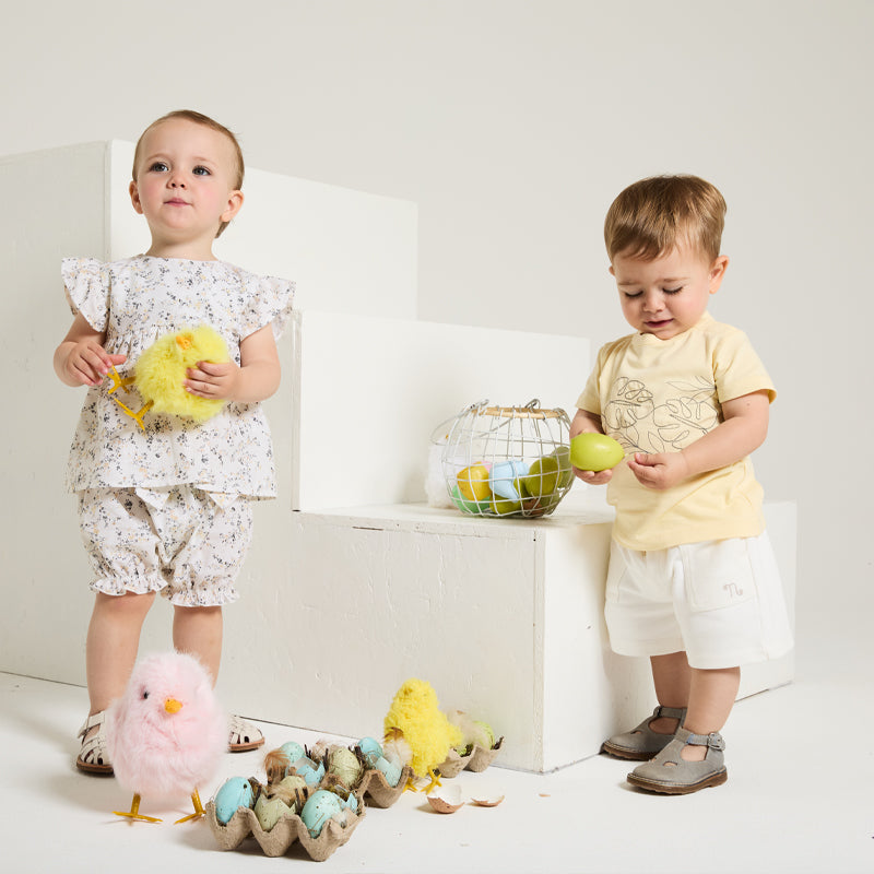 T-shirt Neonato e Bambino Jersey Gialla con Apertura Spalla – Nanan
