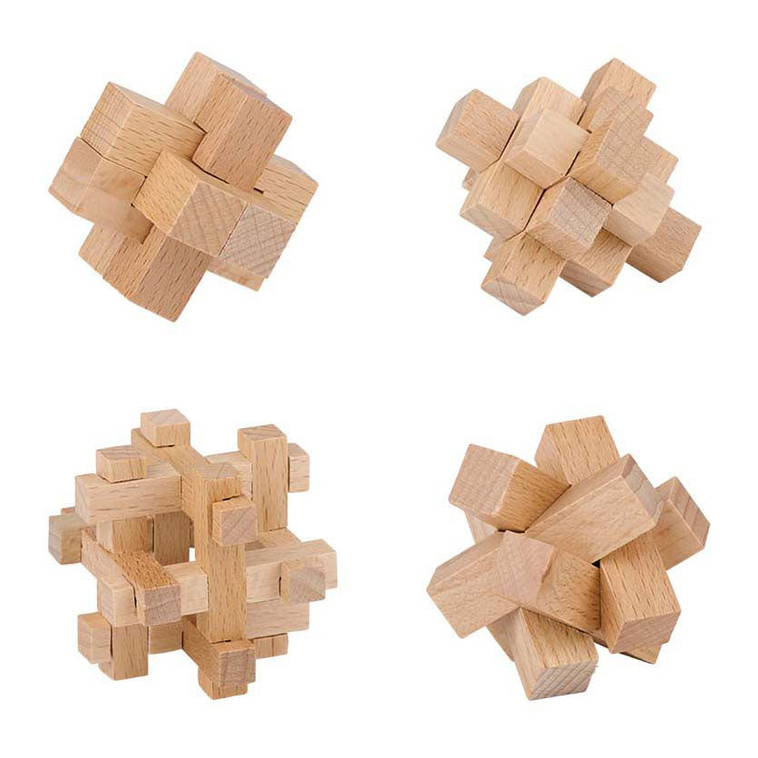 Puzzle in Legno per il Cervello - Rompicapo per Bambini