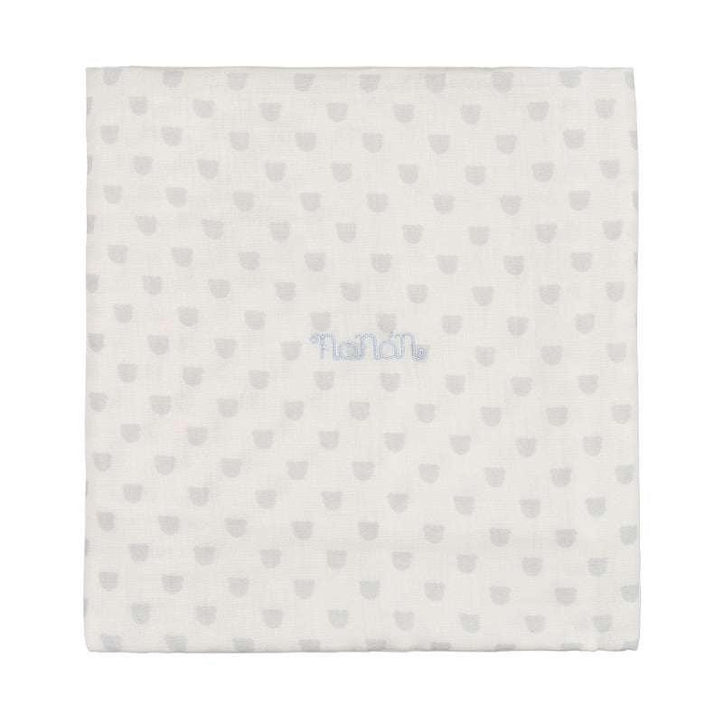 Mussola Neonato Azzurra 120x120 cm – Cotone Organico Nanán