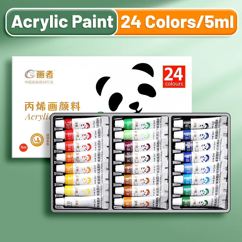 Colori Acrilici Maries – Set 12/18/24 Colori 5ml | Resistenti all’Acqua, per Tela, Roccia, Artigianato DIY