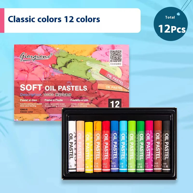 Pastelli ad Olio Morbidi – Set 12/25/38/50 Colori | Non Tossici, Lavabili, Colori Intensi per Bambini e Artisti