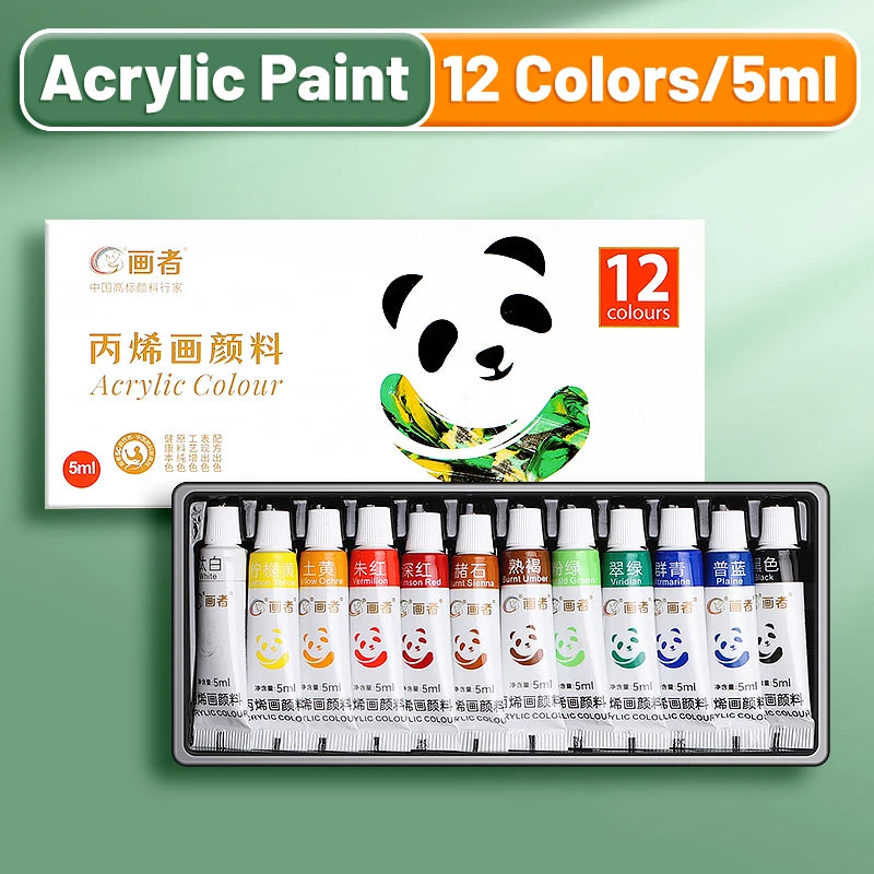 Colori Acrilici Maries – Set 12/18/24 Colori 5ml | Resistenti all’Acqua, per Tela, Roccia, Artigianato DIY
