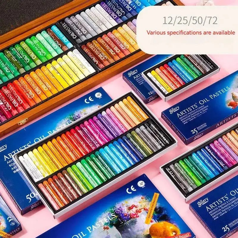 Pastelli ad Olio Morbidi per Bambini e Artisti – Set 12/25/50 Colori | Lavabili, Non Tossici, Anti-rottura