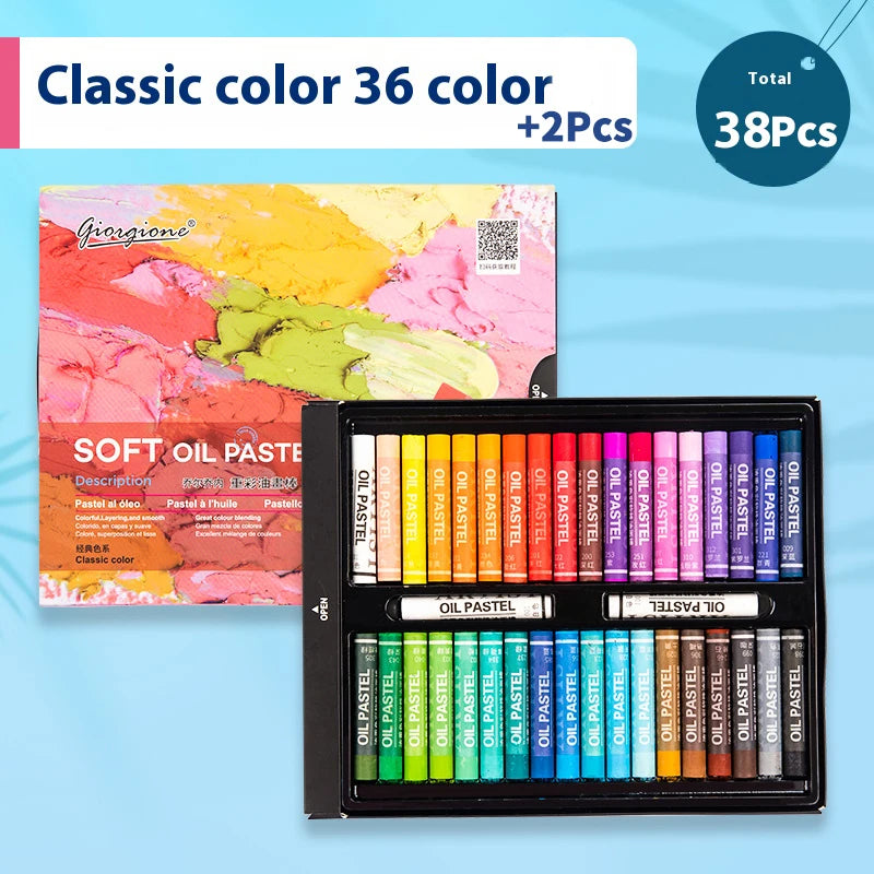 Pastelli ad Olio Morbidi – Set 12/25/38/50 Colori | Non Tossici, Lavabili, Colori Intensi per Bambini e Artisti
