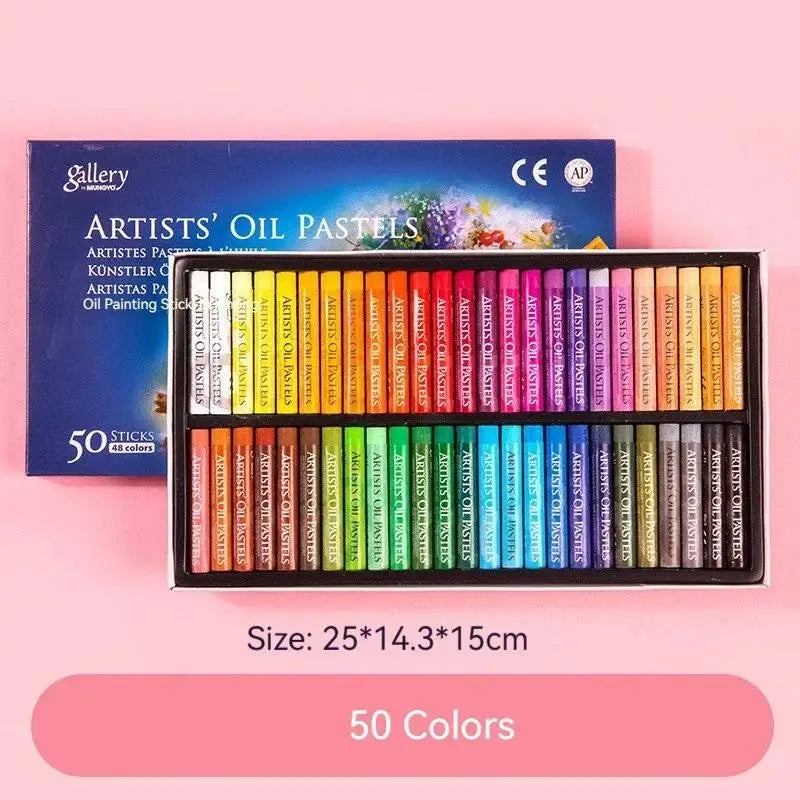 Pastelli ad Olio Morbidi per Bambini e Artisti – Set 12/25/50 Colori | Lavabili, Non Tossici, Anti-rottura