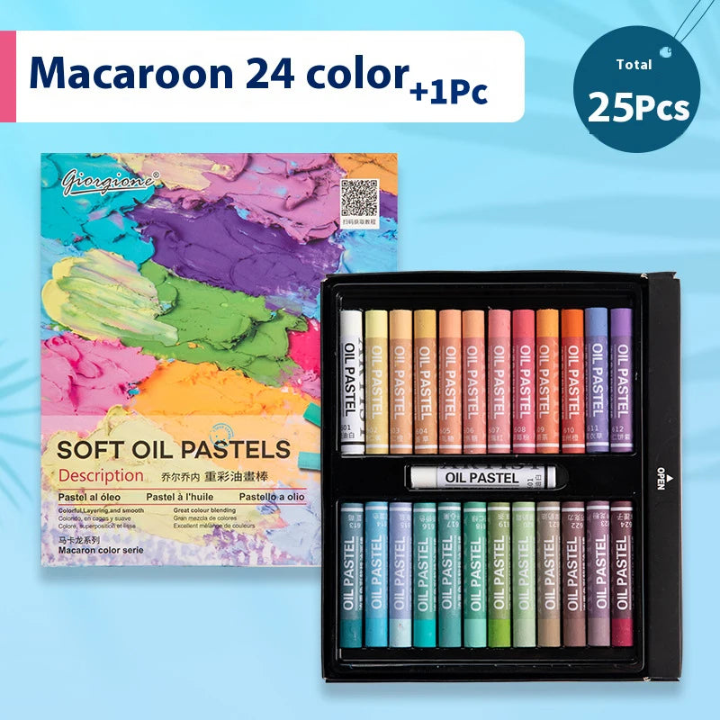 Pastelli ad Olio Morbidi – Set 12/25/38/50 Colori | Non Tossici, Lavabili, Colori Intensi per Bambini e Artisti