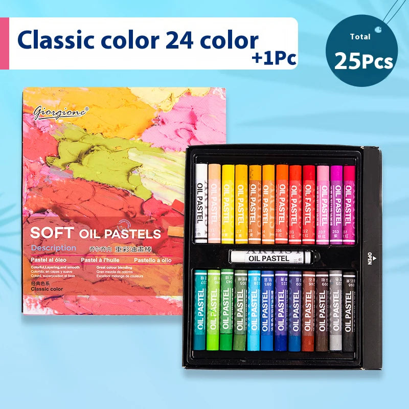 Pastelli ad Olio Morbidi – Set 12/25/38/50 Colori | Non Tossici, Lavabili, Colori Intensi per Bambini e Artisti