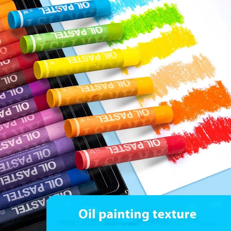 Pastelli ad Olio Morbidi – Set 12/25/38/50 Colori | Non Tossici, Lavabili, Colori Intensi per Bambini e Artisti