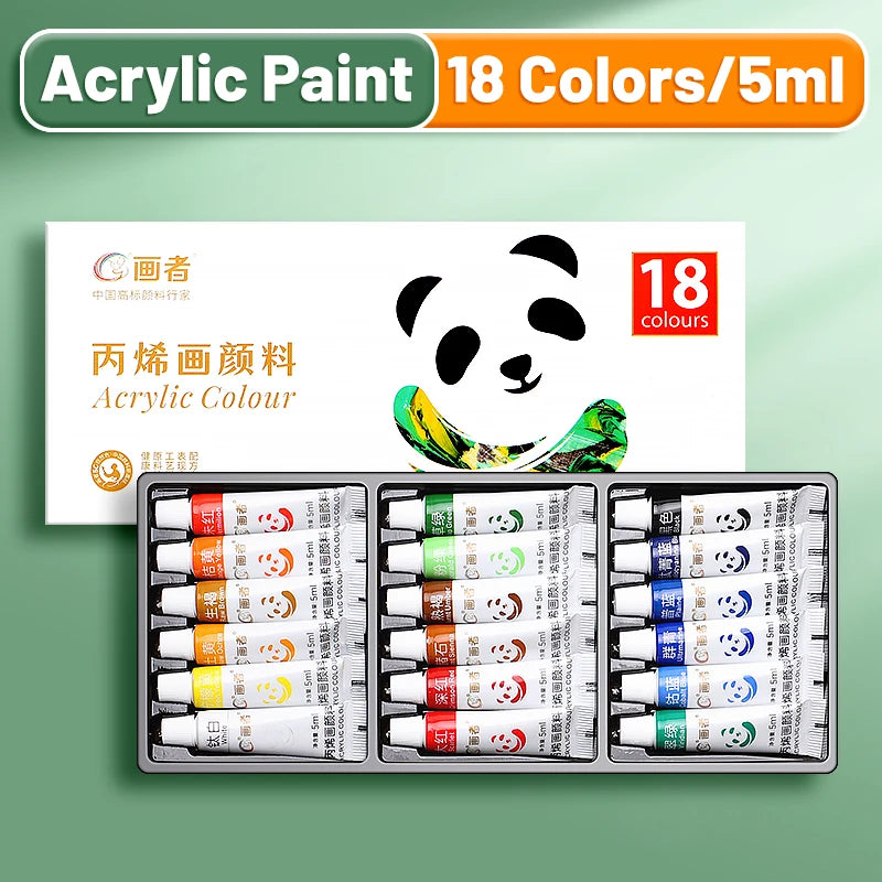 Colori Acrilici Maries – Set 12/18/24 Colori 5ml | Resistenti all’Acqua, per Tela, Roccia, Artigianato DIY