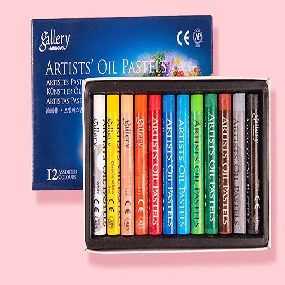Pastelli ad Olio Morbidi per Bambini e Artisti – Set 12/25/50 Colori | Lavabili, Non Tossici, Anti-rottura