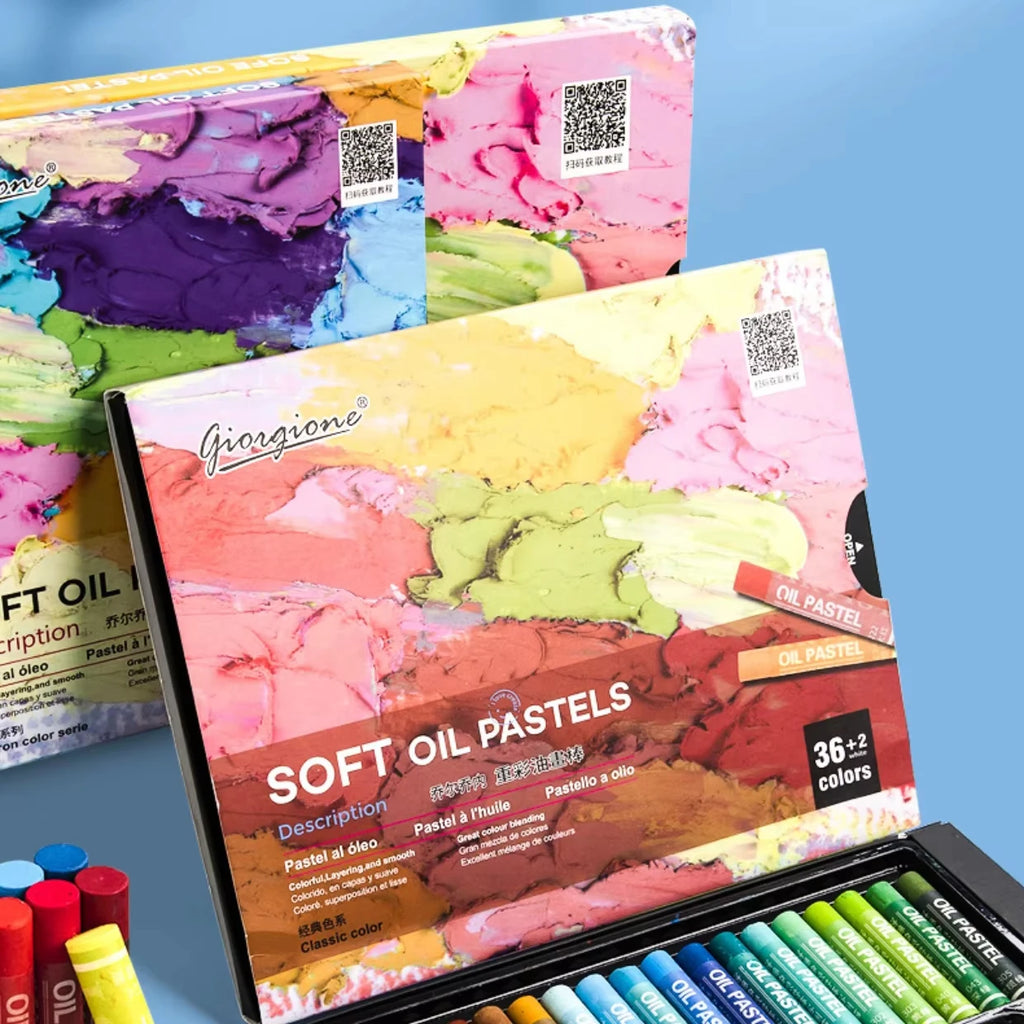 Pastelli ad Olio Morbidi – Set 12/25/38/50 Colori | Non Tossici, Lavabili, Colori Intensi per Bambini e Artisti