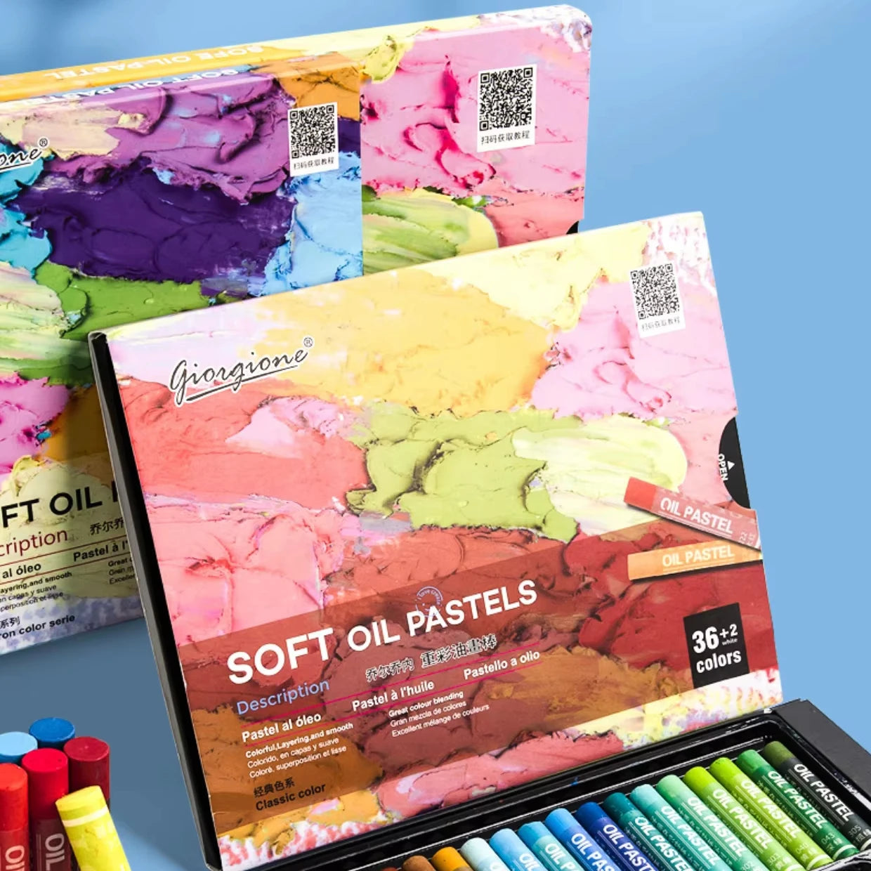 Pastelli ad Olio Morbidi – Set 12/25/38/50 Colori | Non Tossici, Lavabili, Colori Intensi per Bambini e Artisti