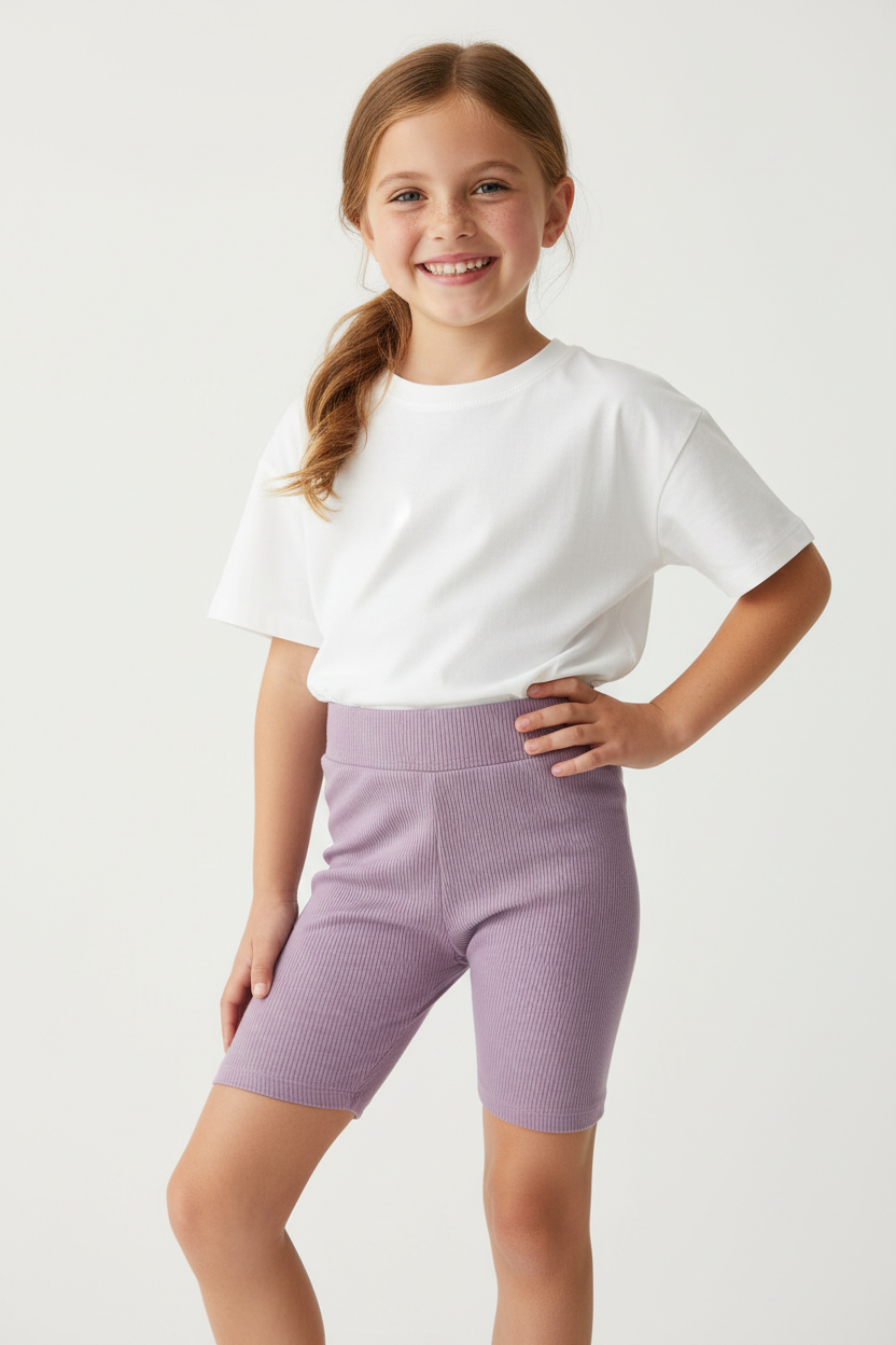 Biker Shorts Bambina Lilla - Fashion