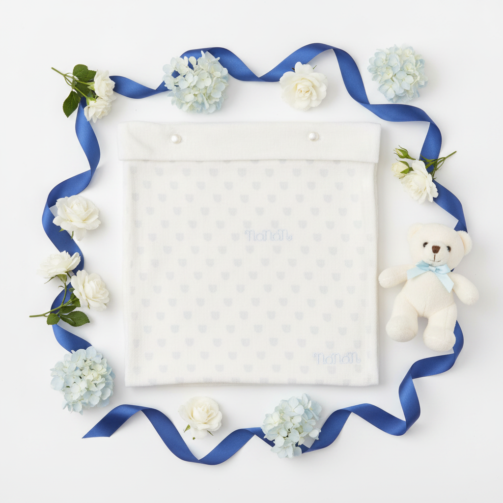 Mussola Azzurra Nanan – Flat Lay