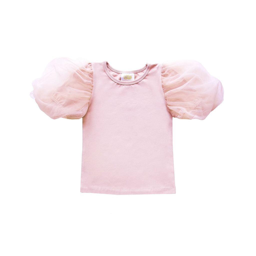 Top Bambina con Maniche in Tulle Rosa – Kiddy in the City