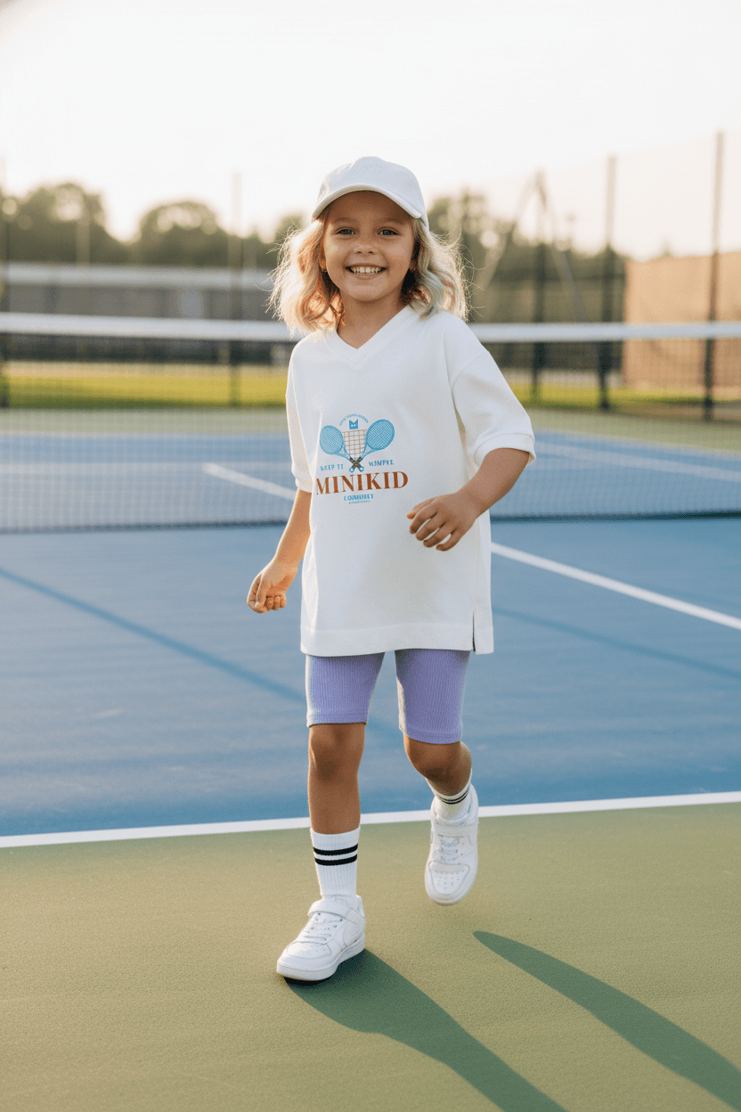 Biker Shorts Bambina in Maglia Costina Lilla – Minikid